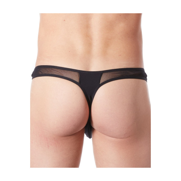 String noir sexy avec fine résille 